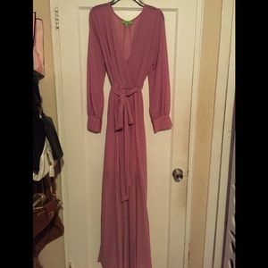 Long Sleeved Maxi Wrap Dress